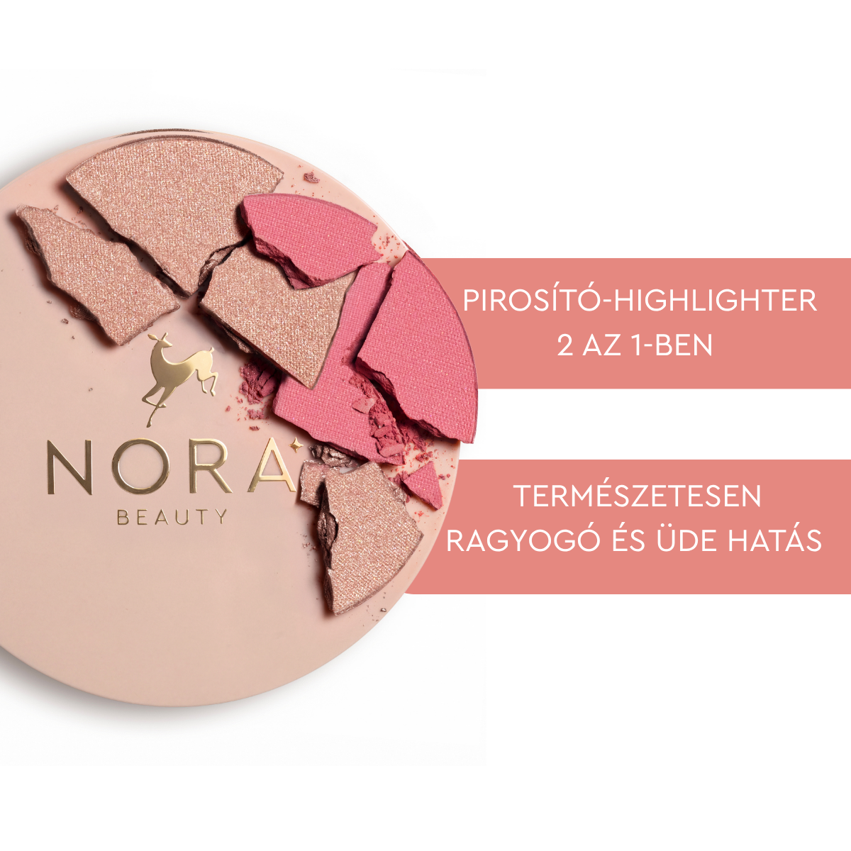 Nora Beauty Pirosító és Highlighter Duó 2 in1